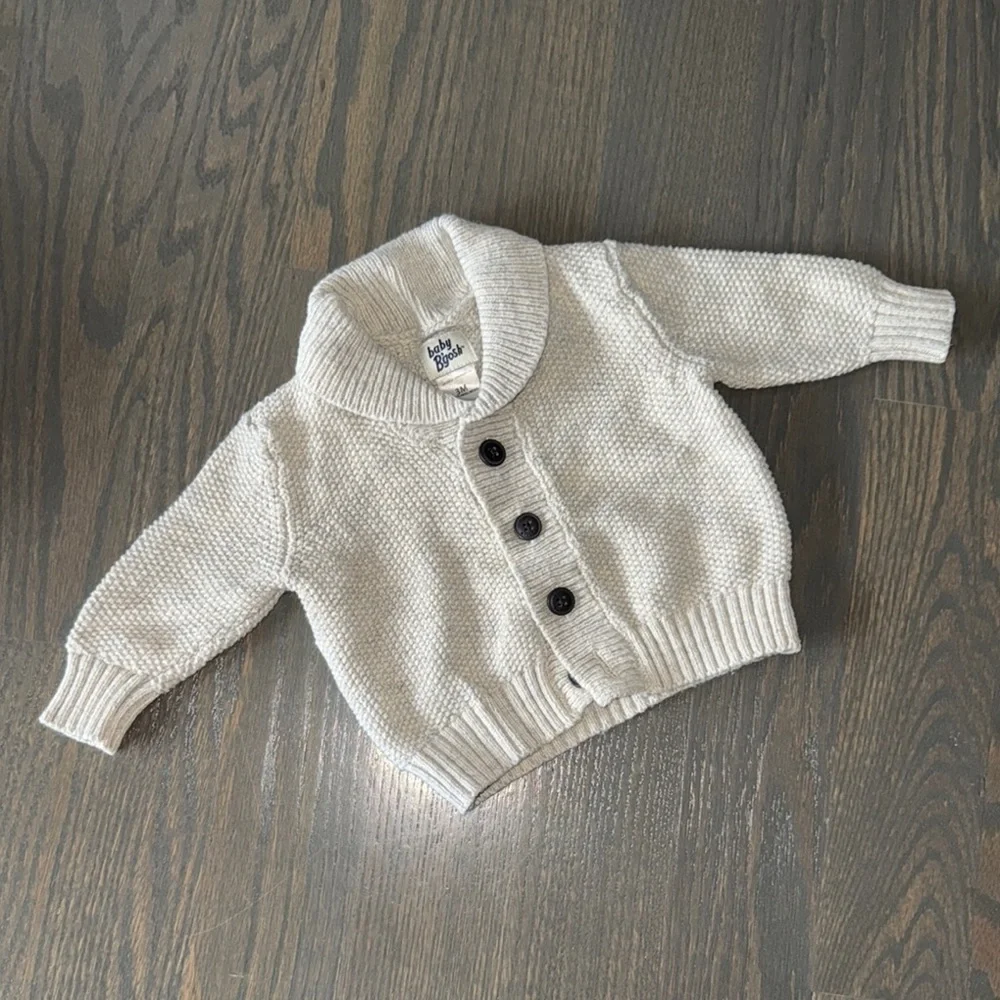 Baby B’gosh Cream Cable Knit Shawl Collar Cardigan | 3M